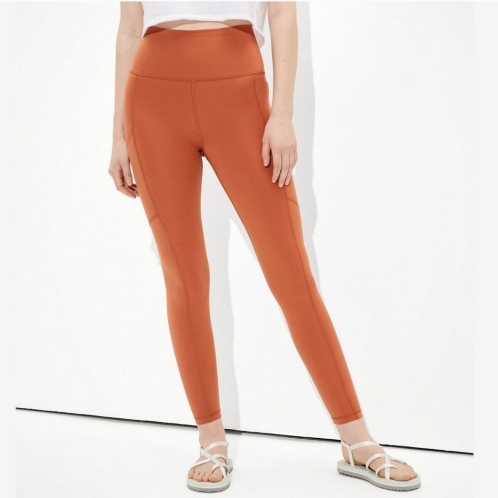 American Eagle Orange High Rise The Everything Pocket Tight Leggings
